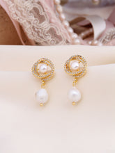 Pearl & Zircon  Boucles d'oreilles